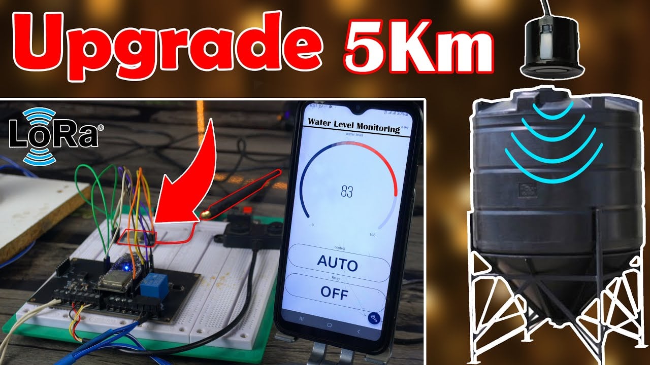 Wireless Water Level Indicator using LoRa and ESP32 Version 2, LoRa Gateway, Blynk