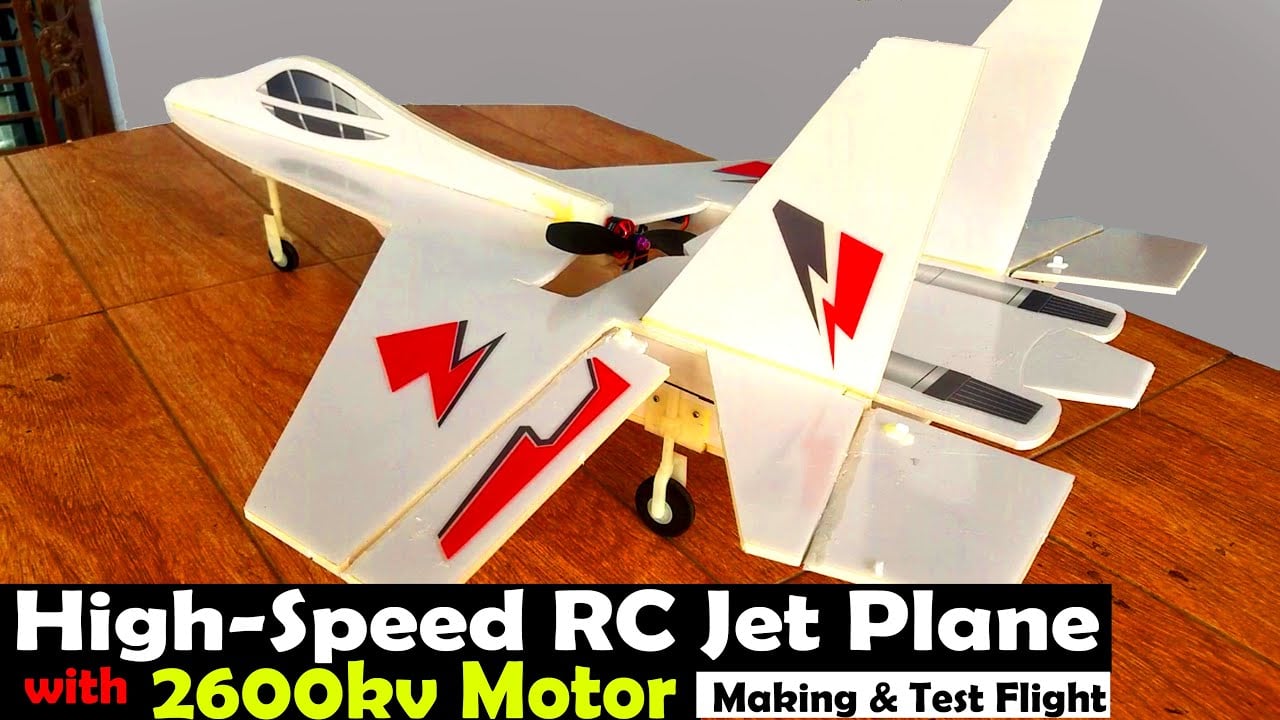 RC Jet Plane with 2600KV Brushless Motor Making and Flight Test, SU27 Model