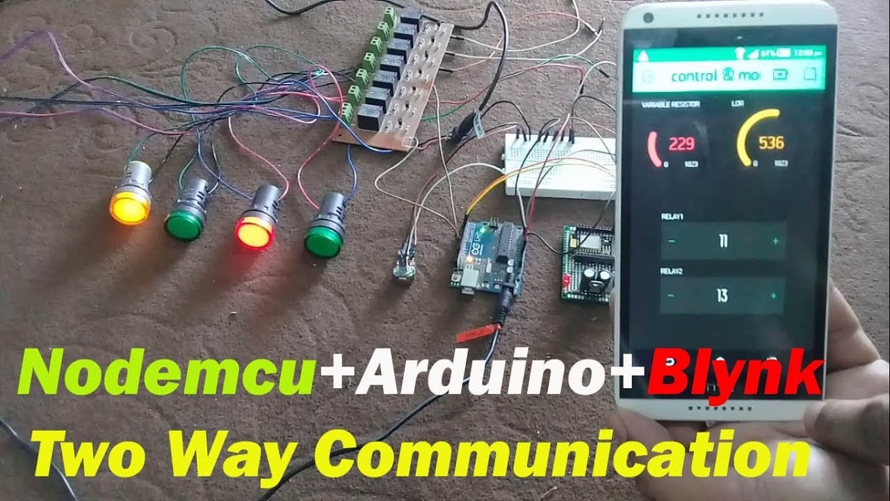 Nodemcu ESP8266 wifi module two way communication with Arduino and Blynk