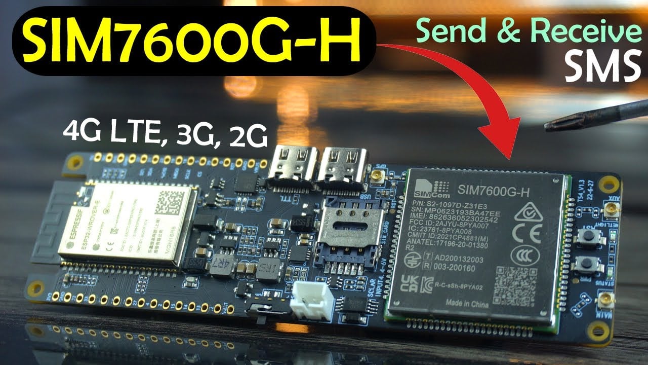 SIM7600G-H 4G LTE, Send and Receive Messages, Lilygo T-SIM7600G-H ESP32