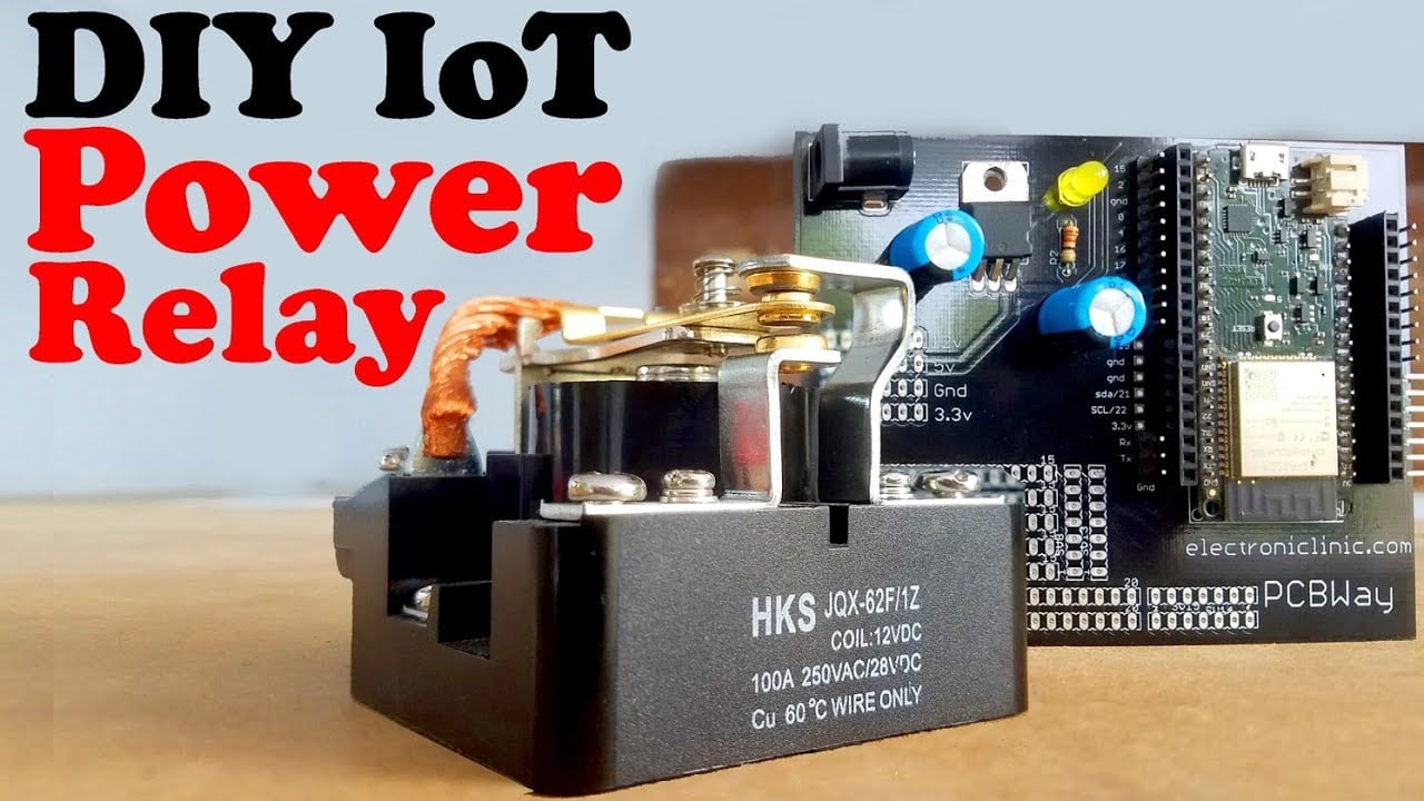 DIY IoT Power Relay, IoT Relay, ESP32 relay, Wifi Relay, Bluetooth Relay, 12V 100A SPDT Relay