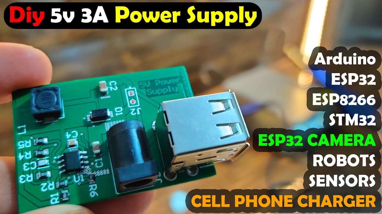 5V 3A Power Supply Designing using MP1584, For Arduino, ESP32, ESP8266, STM32, CELL PHONES etc