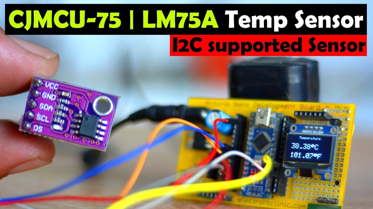 LM75 with Arduino, LM75 I2C, LM75A Arduino Library, CJMCU-75 Temperature Sensor