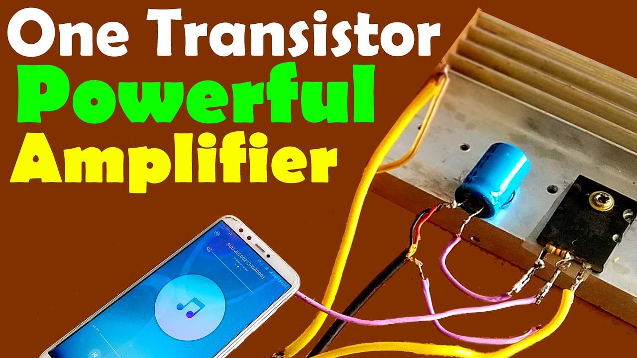 DIY One transistor Class A Audio Amplifier using 2SC5200, DIY audio amplifier, mini audio amplifier