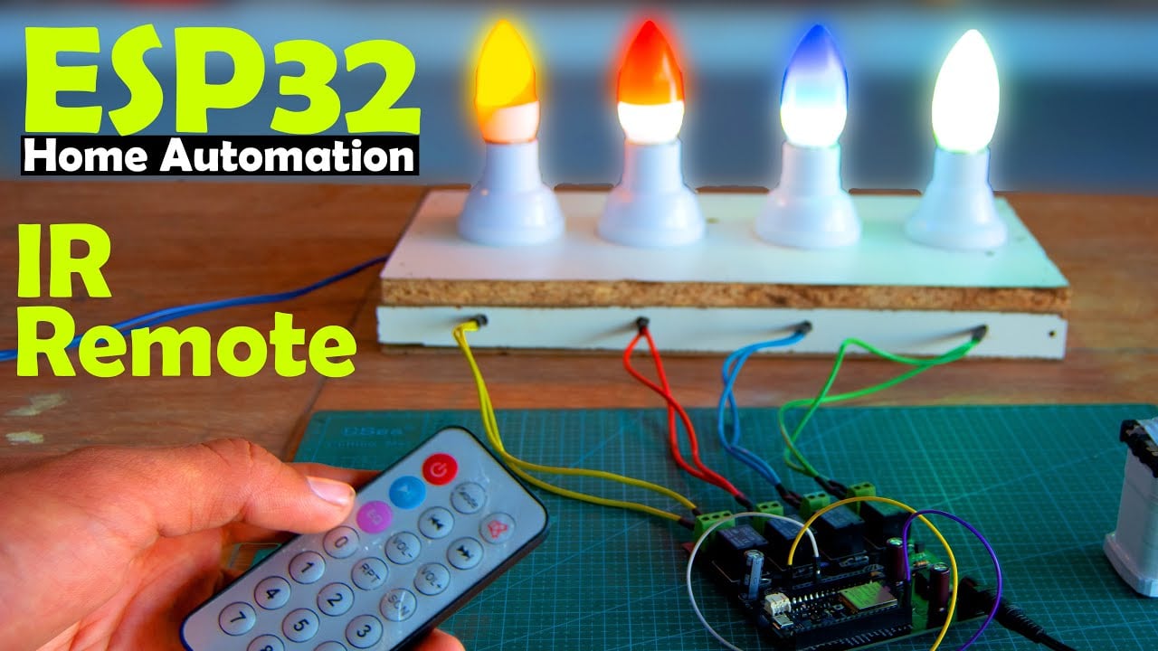 ESP32 Home Automation using IR Remote, ESP32 Project based on Keyes IR Sensor & IR Remote