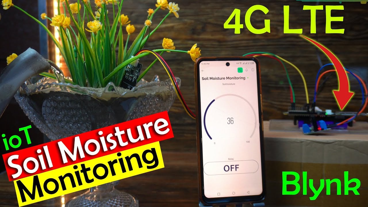 Plants Soil Moisture Monitoring using SIM7600G - H and Blynk , IoT Project, ESP32 Project