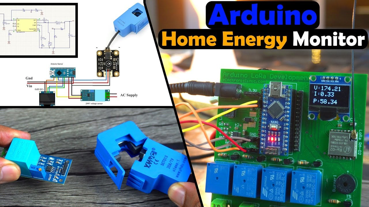 Arduino Home Energy Monitor using CT Clamp Current Sensor & ZMPT101B AC Voltage Sensor
