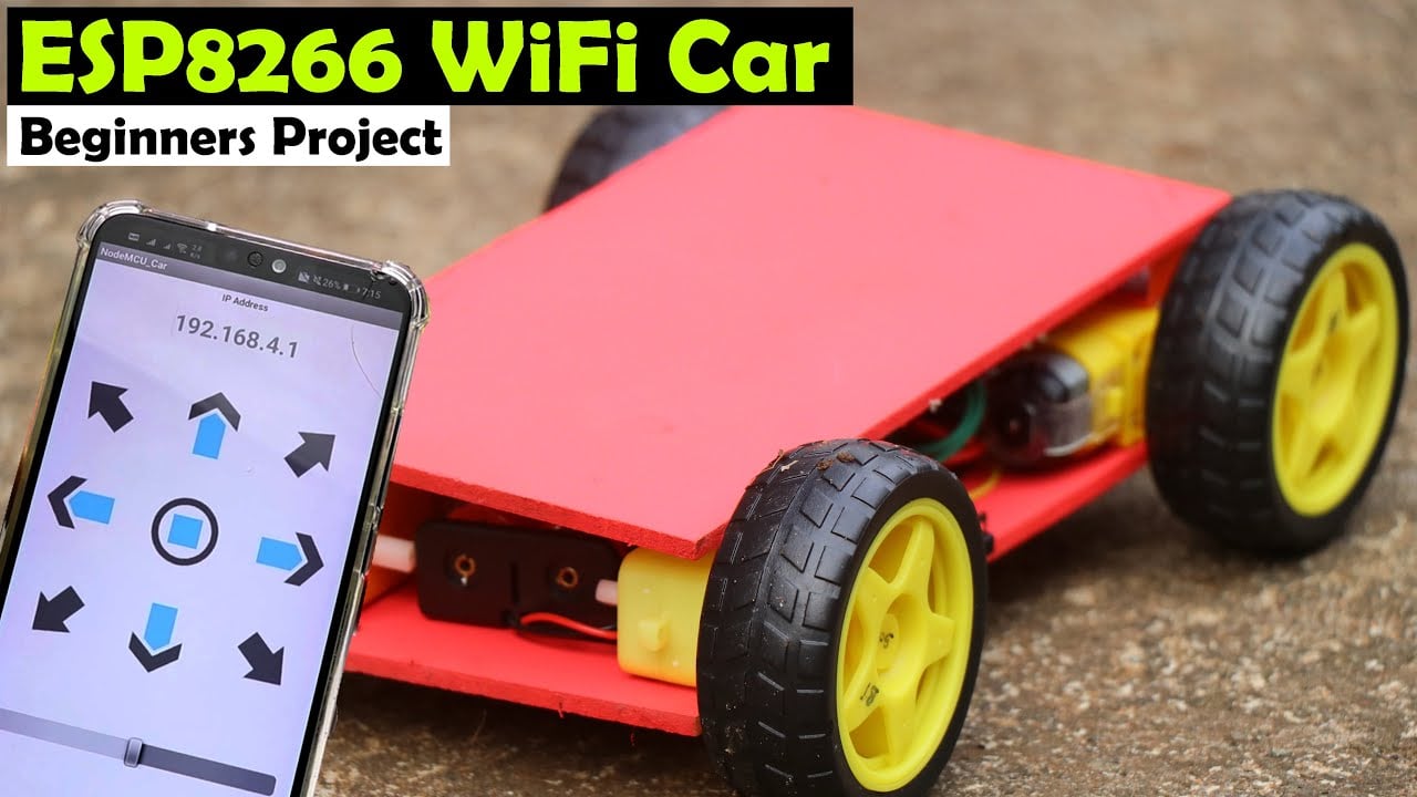 ESP8266 Project, Nodemcu ESP8266 WiFi Car with Smartphone Android Application, Nodemcu Car