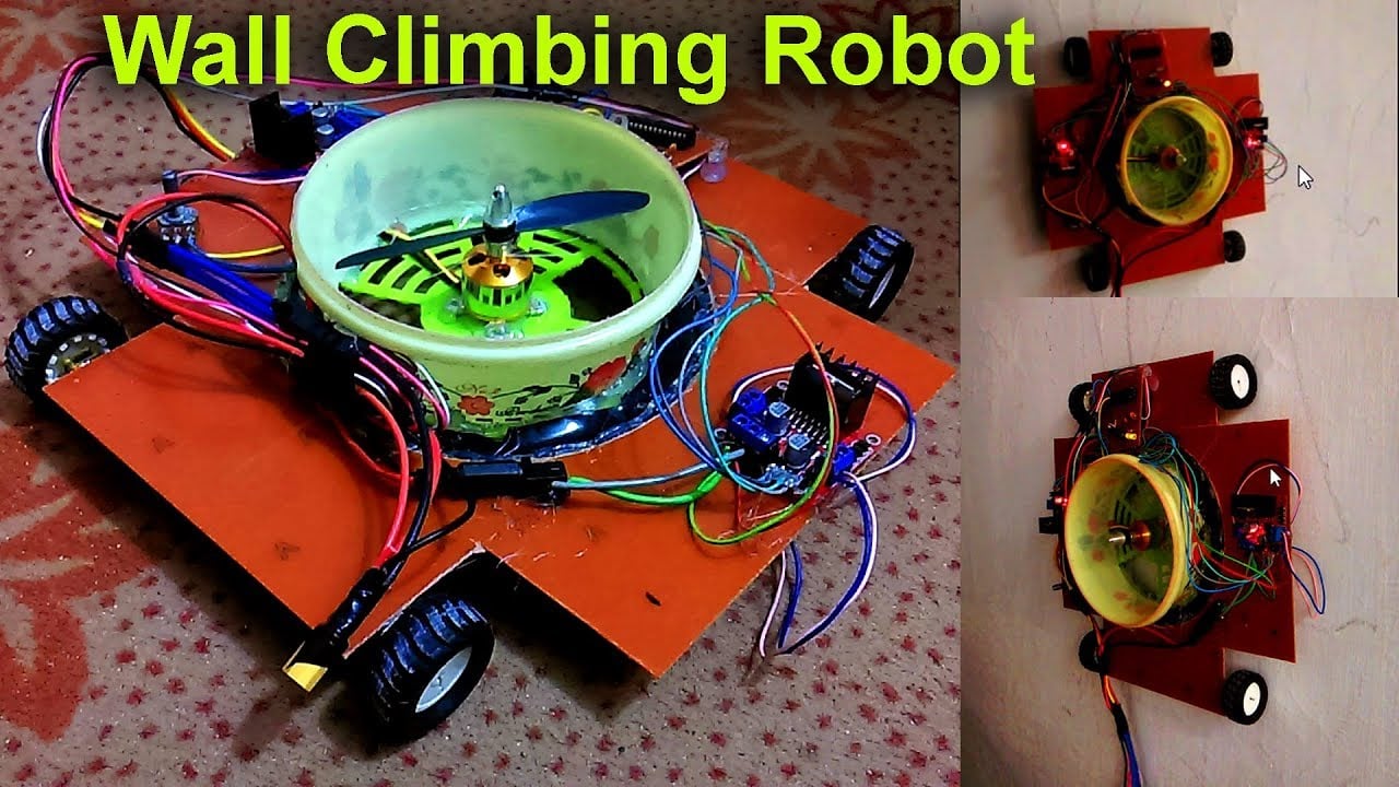 Wall Climbing Robot Car using Arduino, Bluetooth & Android App