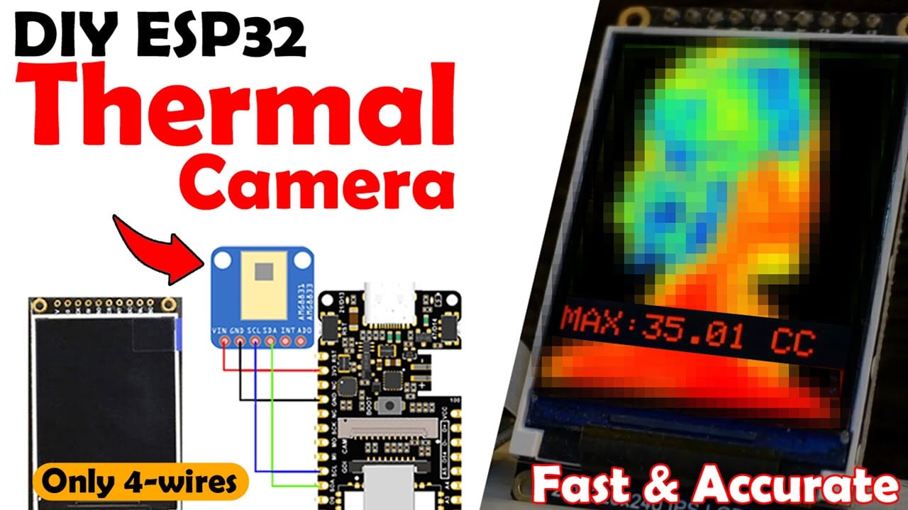 AMG8833 Thermal Camera using ESP32 & TFT Display, Thermal Imaging Camera