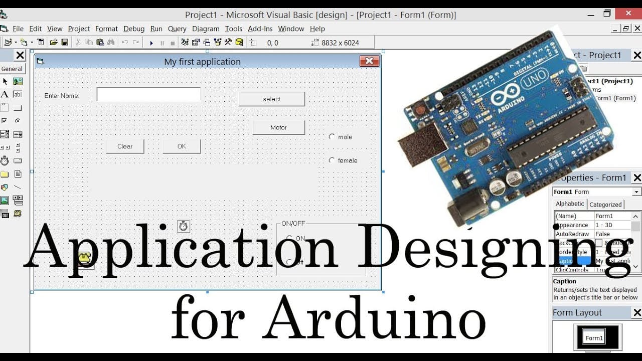 Visual Basic and Arduino Part #1:  Basics, text boxes, labels , timers