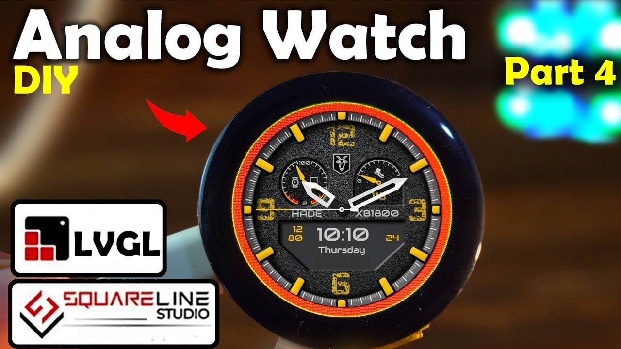ESP32-C3 Analog Smart Watch Using LVGL, SquareLine Studio, and CrowPanel
