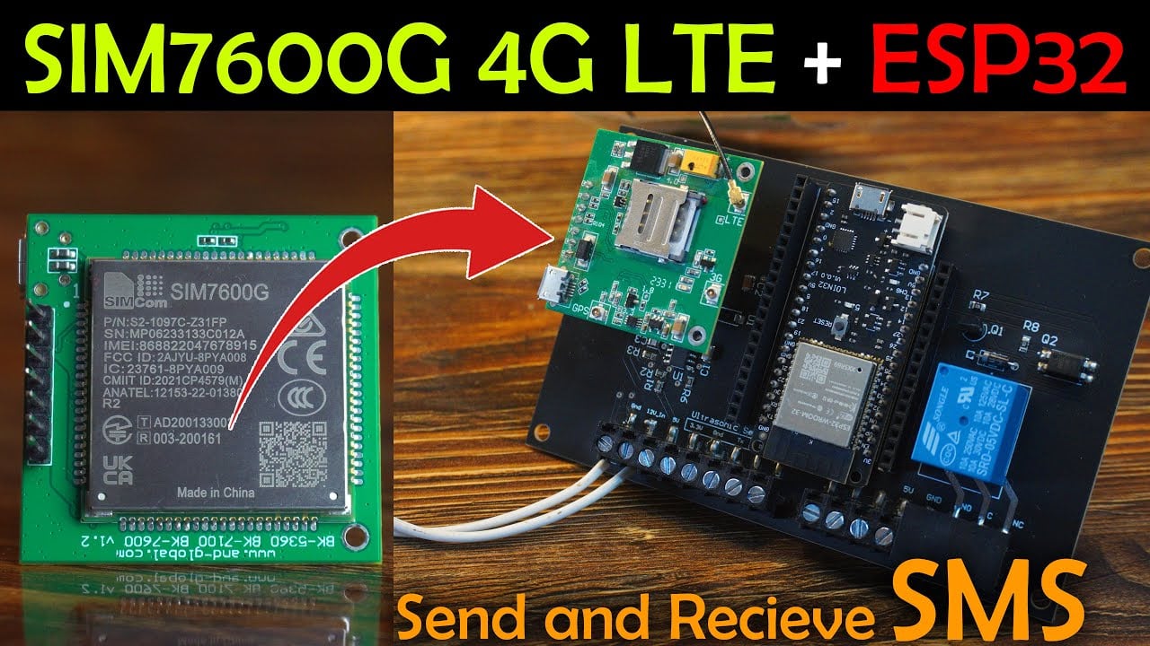 SIM7600G 4G LTE GSM & ESP32 Development Board with 5V 3A Power Supply