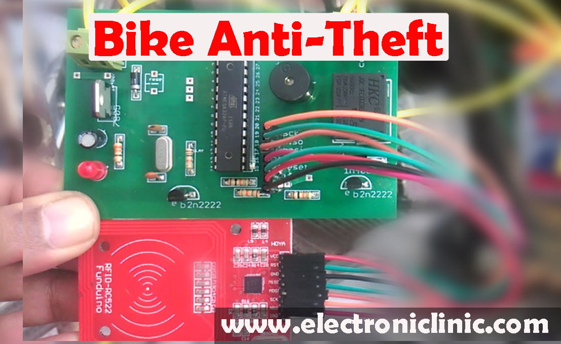 Bike anti theft system using MFRC522 RFID module and ATmega328