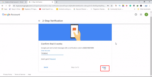 Gmail two Step Verification