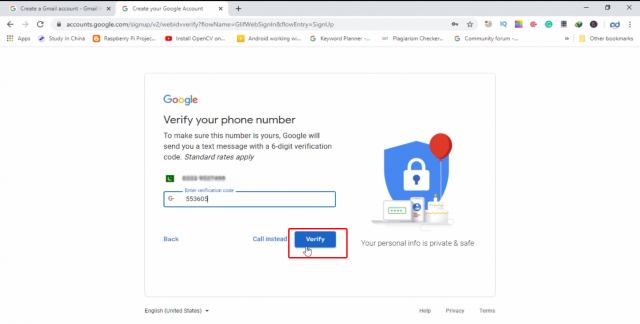 Gmail two Step Verification