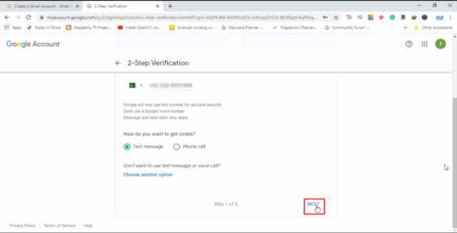 Gmail two Step Verification