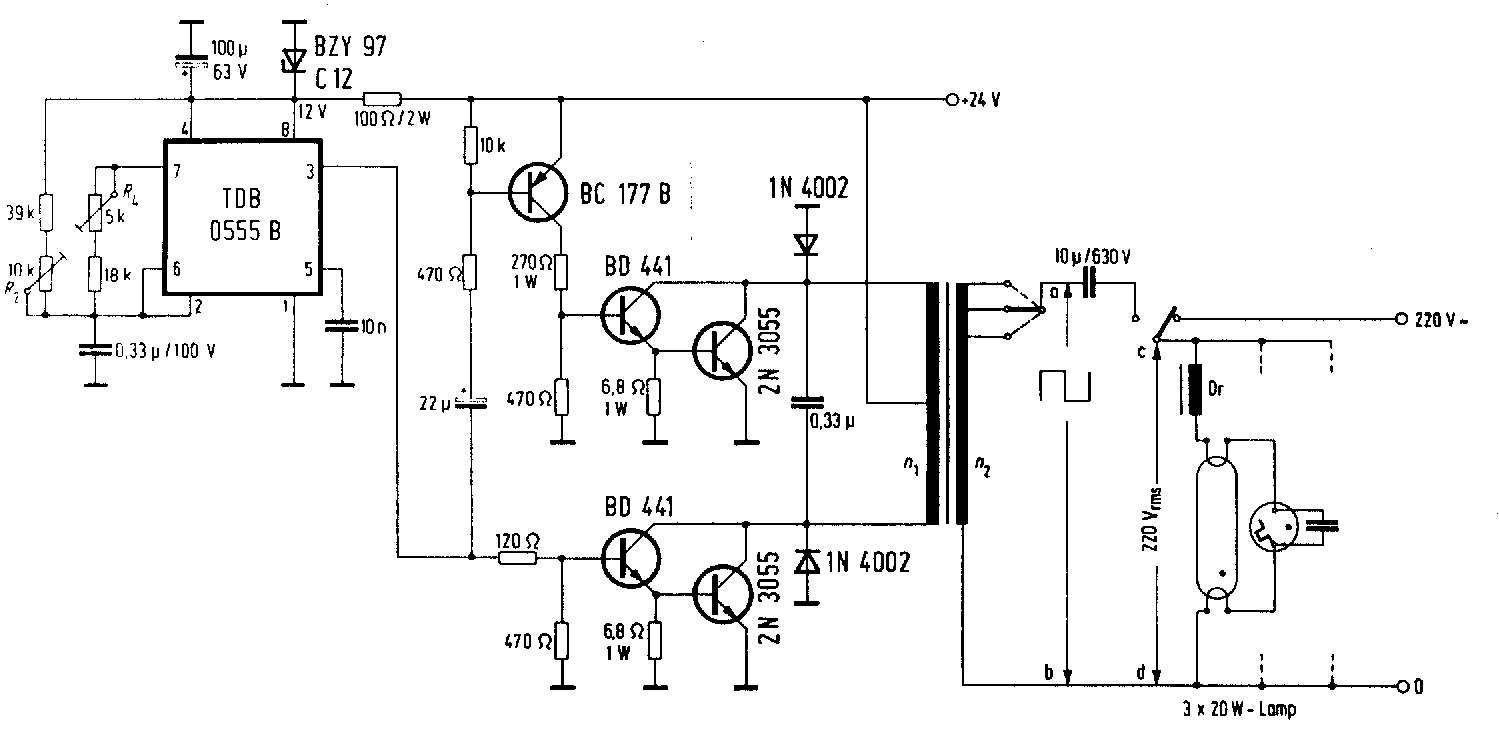 to 220Vac 100 Watt, 50Hz Inverter Circuit Diagram and Working