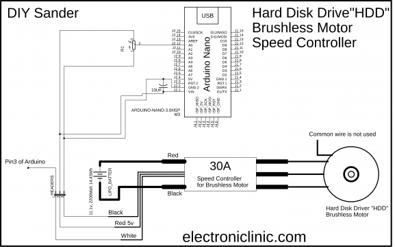 circuit diagram of Hard disk Motor paper sander