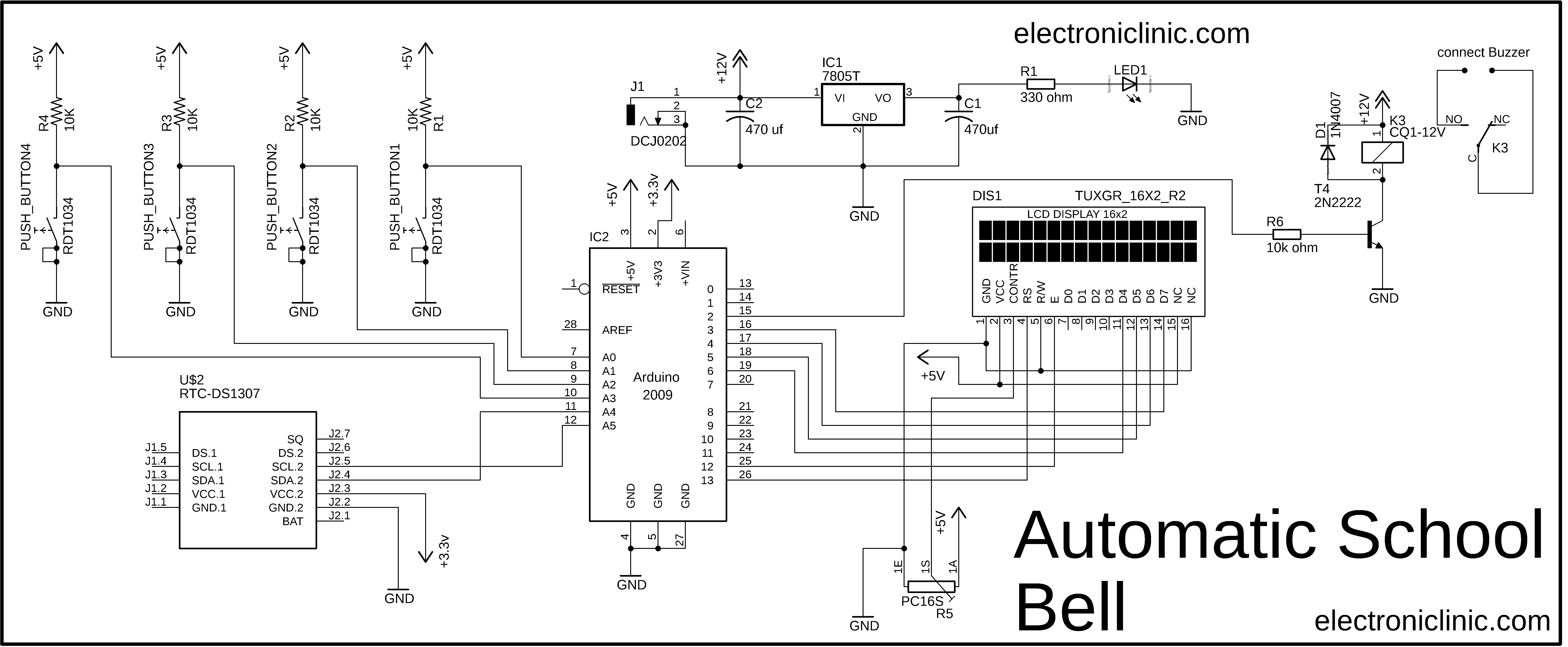 Automatic School Bell Circuit Diagram