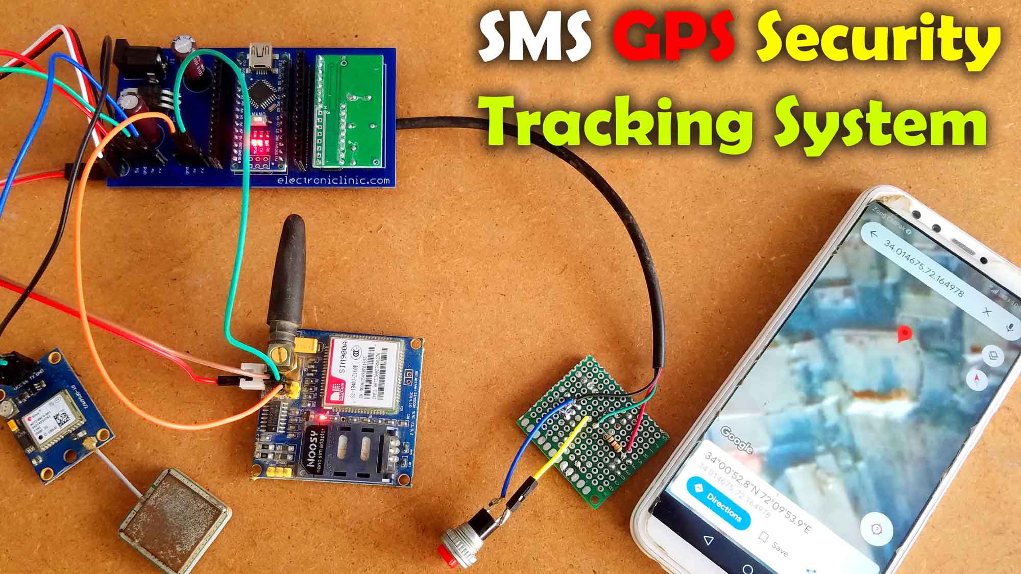 Make SMS GPS Security Tracking System with Map URL Link