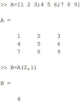 matrix and vectors in Matlab