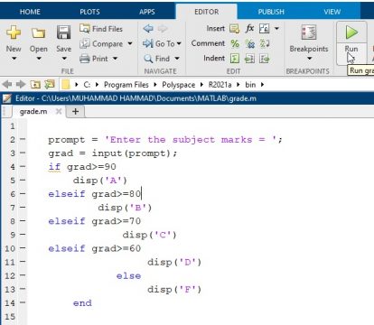 Conditional Statements in Matlab