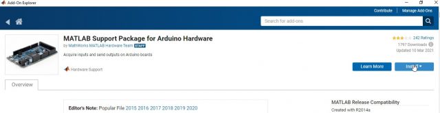 Matlab interfacing with Arduino