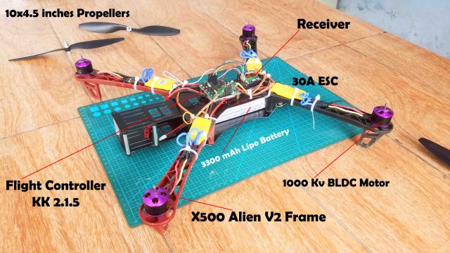 Quadcopter using KK 2.1.5 Flight controller