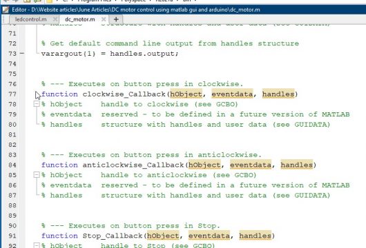 DC Motor Control using Matlab