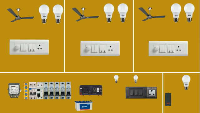 House wiring with inverter