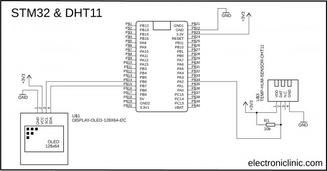 STM32 and DHT11 Library, Circuit Diagram, and programming using Arduino IDE