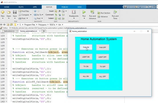 Home Automation system using Matlab