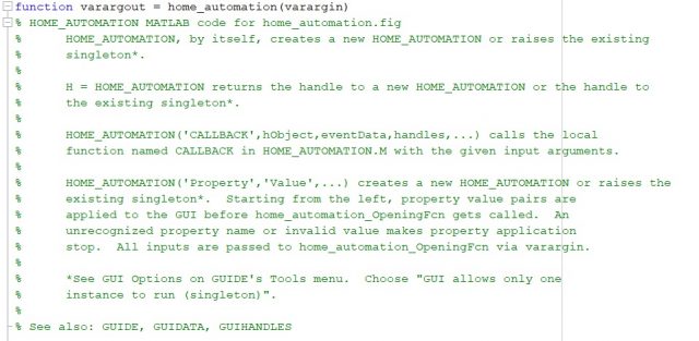 Home Automation system using Matlab