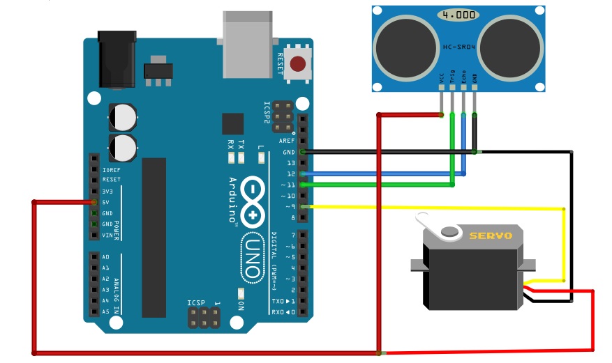 Ultrasonic sensor servo motor Matlab