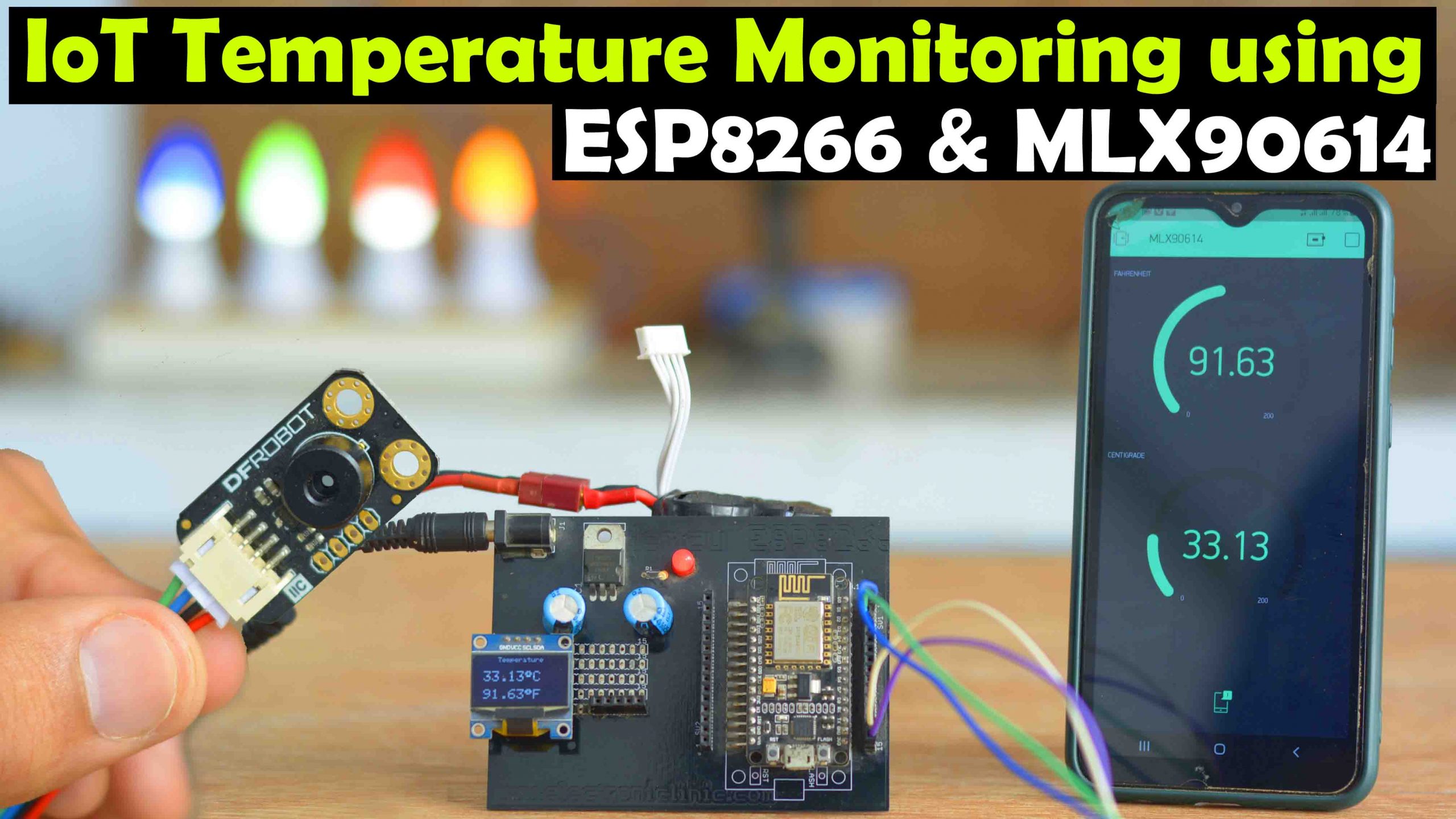 MLX90614 with ESP8266 Nodemcu & Blynk, IoT Temperature Sensor