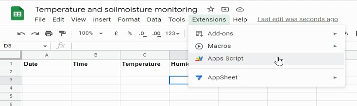 Google spreadsheet to ESP8266