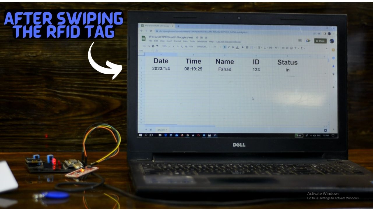 ESP8266 PN532 RFID, and Google Spreadsheet