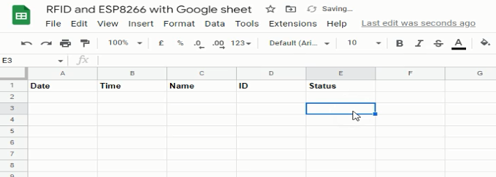 ESP8266 PN532 RFID, and Google Spreadsheet