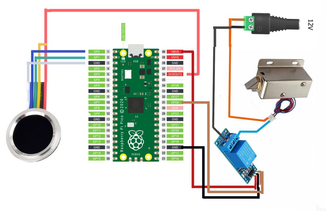r557 sensor module circuit Raspberry Pi Pico Fingerprint