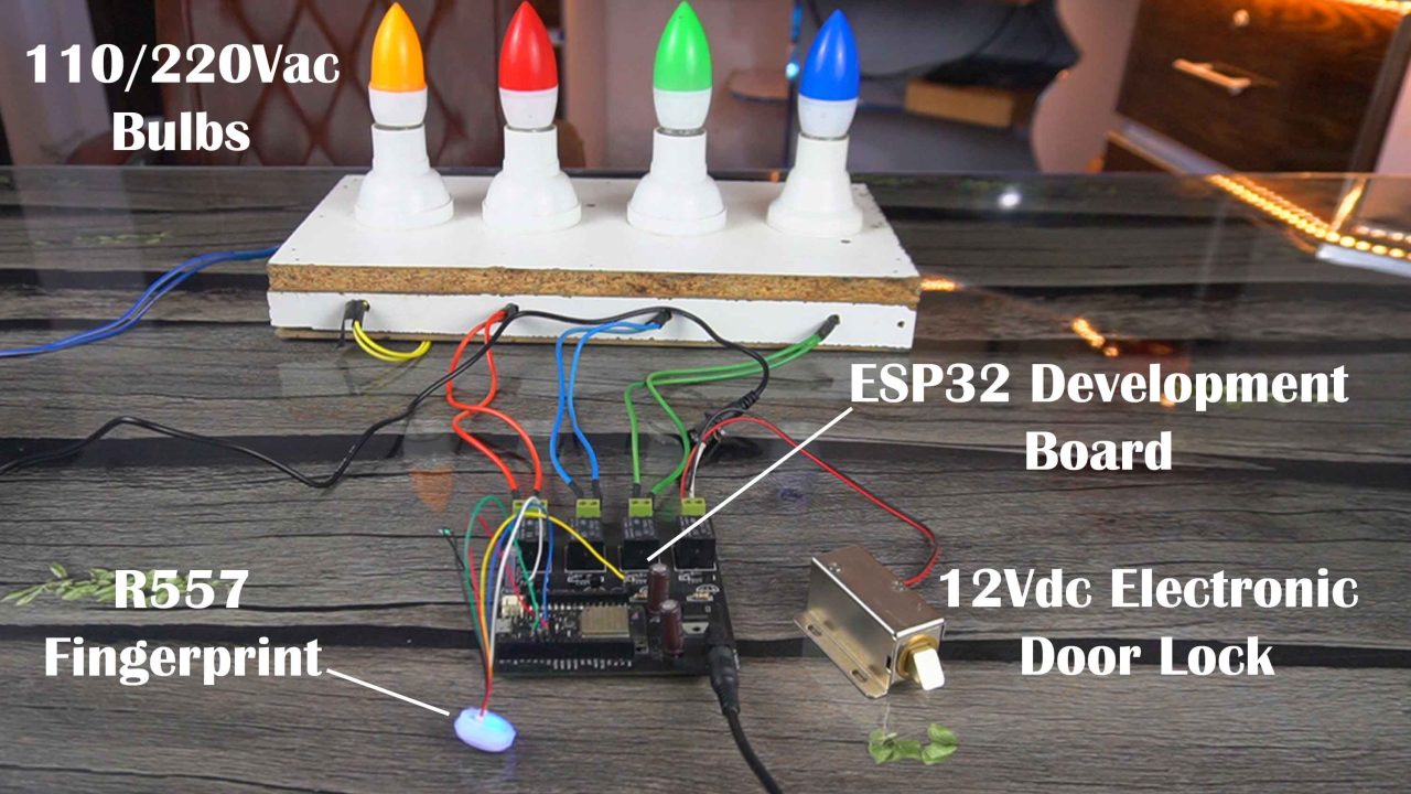 ESP32 Fingerprint based Biometric Door Lock & Home Automation practicla demonstration