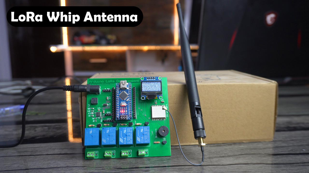 An image depicting a range test of a LoRa whip antenna. The test measures the distance at which the whip antenna can establish and maintain reliable LoRa communication, showcasing its range capabilities.