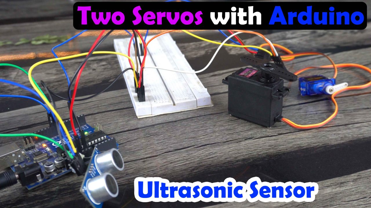 A 10kg Torque Servo Connected to Arduino and Ultrasonic Sensor