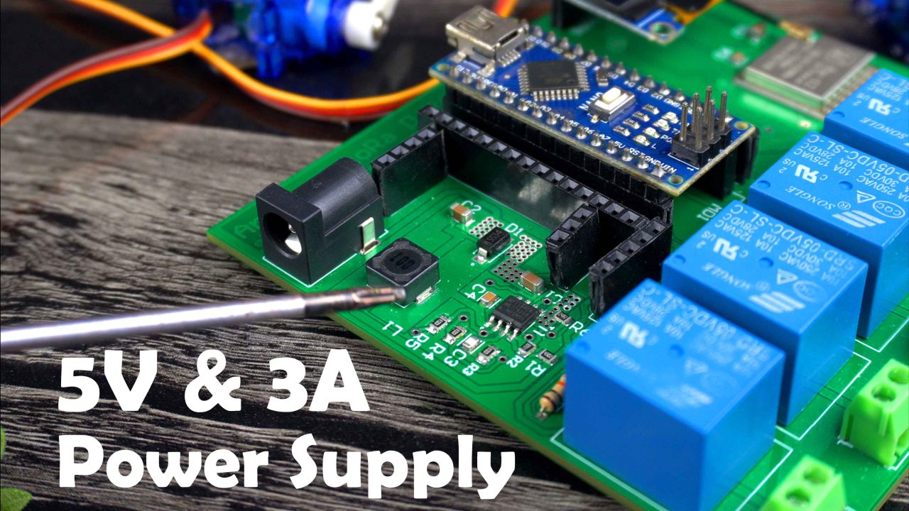5V, 3A Power Supply for Controlling Servo Motors with Arduino