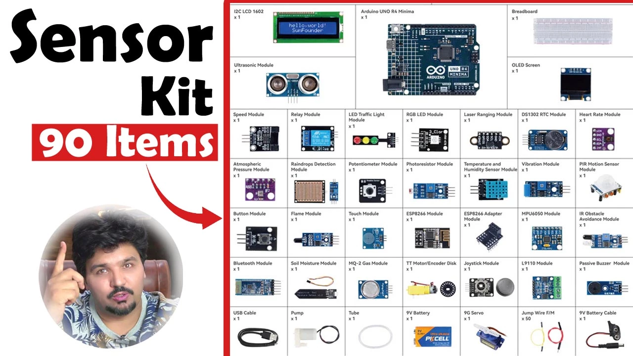 SunFounder Ultimate Sensor Kit with Original Arduino Uno R4 Minima