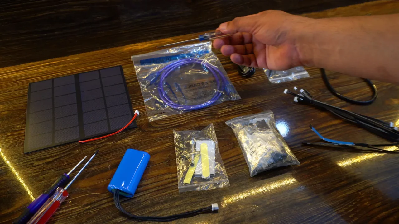 GalaxyRVR Mars Rover solar panel battery and cables