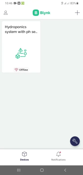 esp32 Hydroponic System blynk application