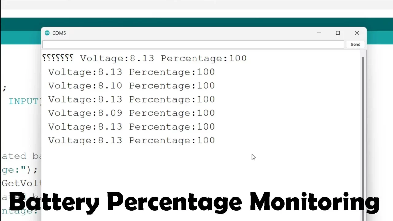 battery voltage and percentage monitoring on a robot-master robotic