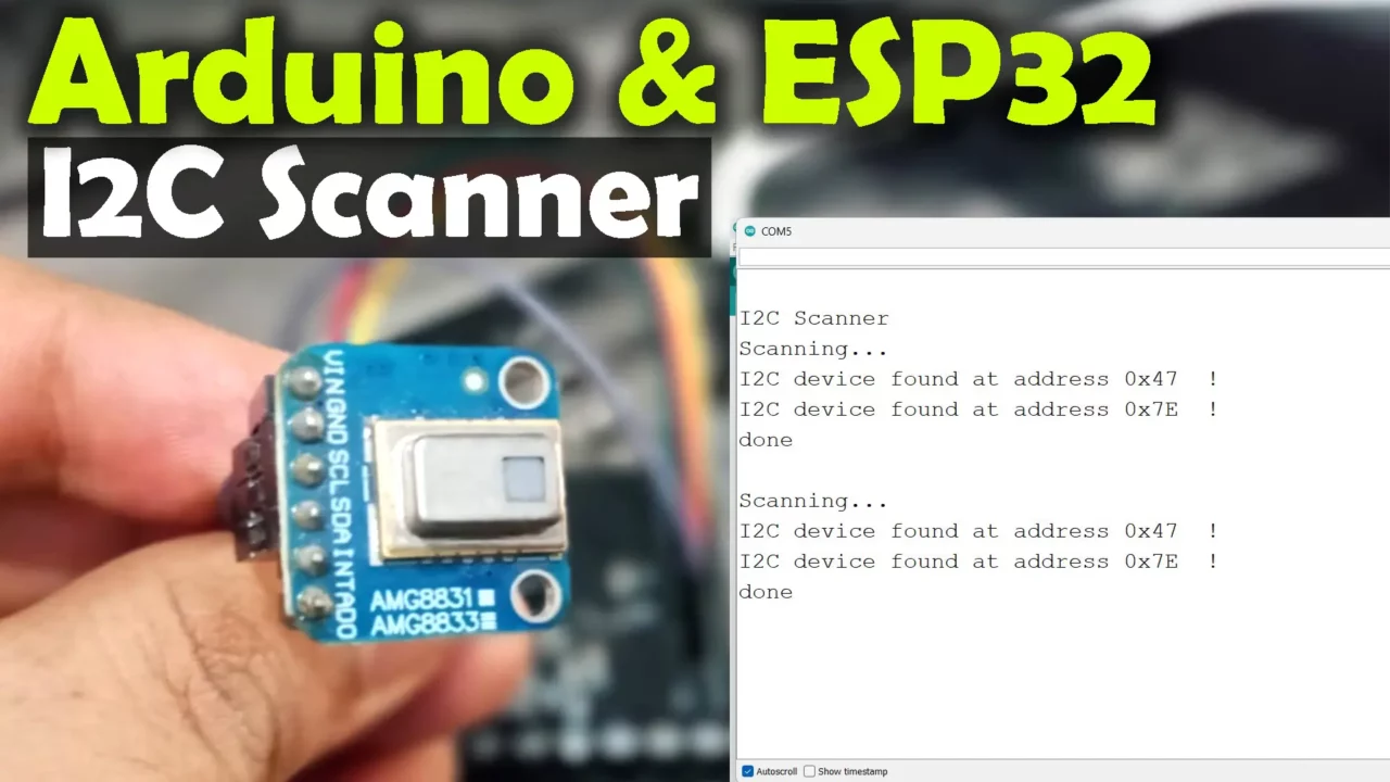 I2C Scanner code for arduino and esp32