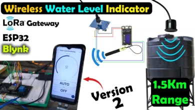 wireless water lndicator using ESP32 and LoRa